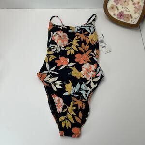 Roxy PT Beach Classics One Piece Leaf Print Swimsuit Strappy Juniors Small NWT